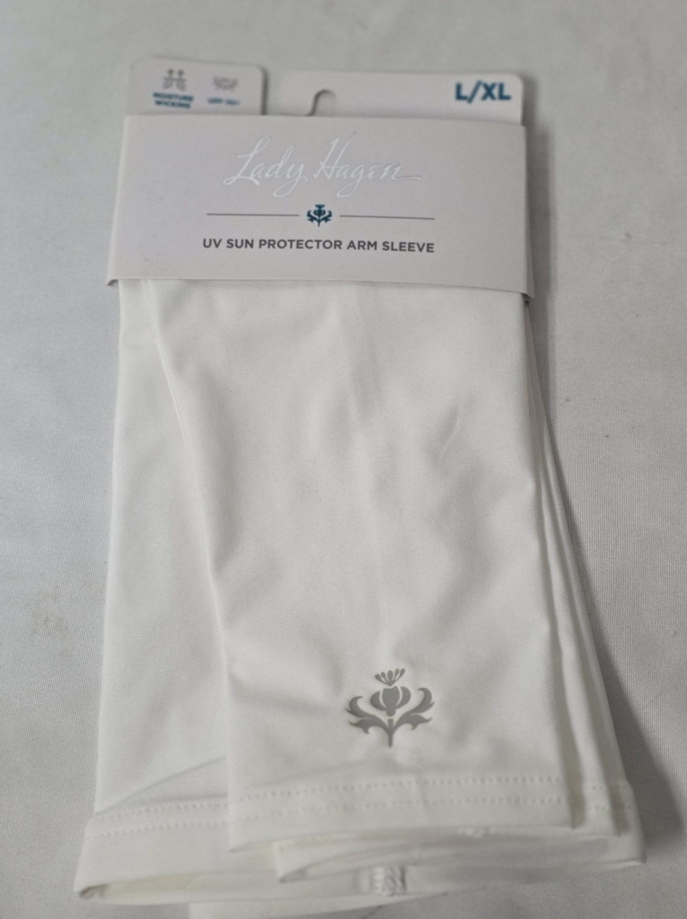 Lady Hagen White UV 50+ Sun Protector Arm Sleeves Size L/XL